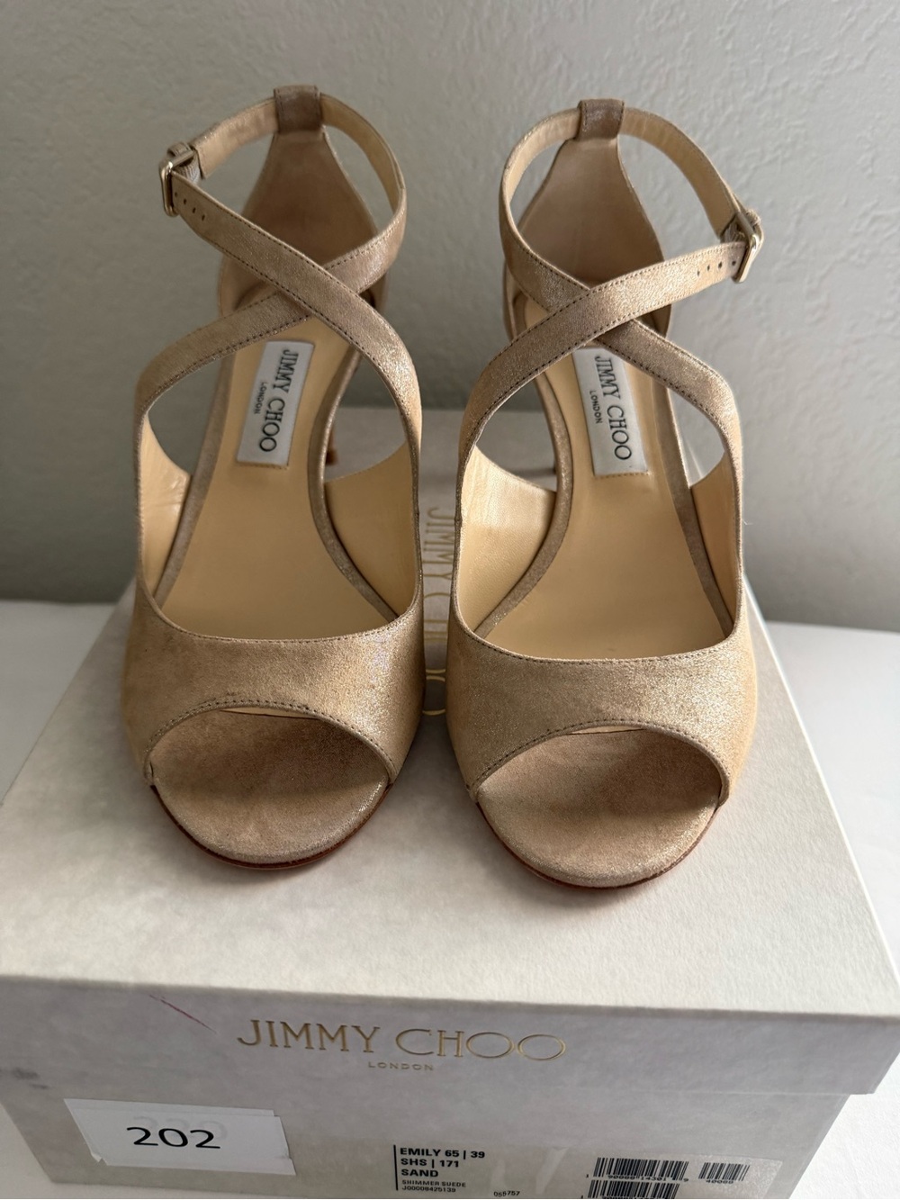 Jimmy Choo EMILY 65 Peep-Toe Heels